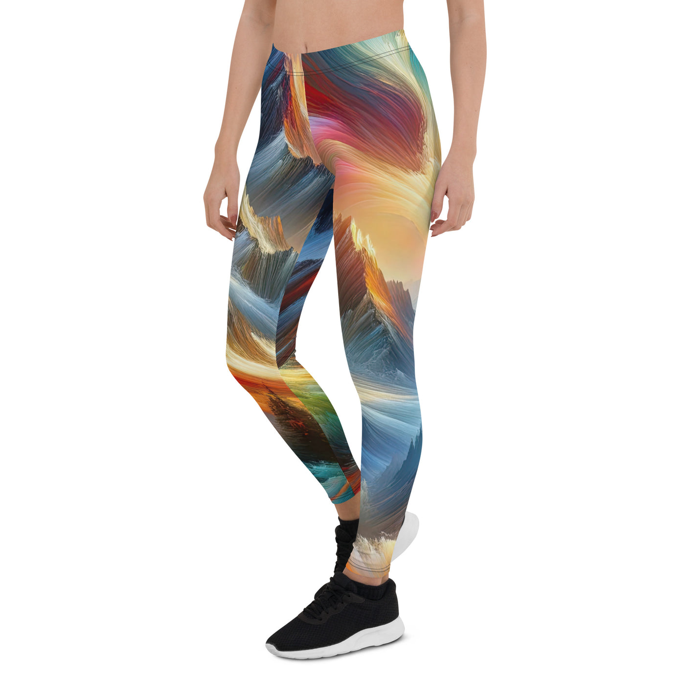 Lebendige abstrakte Alpendarstellung in populärem Kunststil - Leggings (All-Over Print) berge xxx yyy zzz