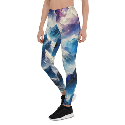 Alpenabstraktion mit dramatischem Himmel in Öl - Leggings (All-Over Print) berge xxx yyy zzz