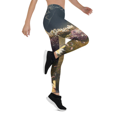 Epischer Berg, steiniger Weg und Blumen - Realistische Malerei - Leggings (All-Over Print) berge xxx