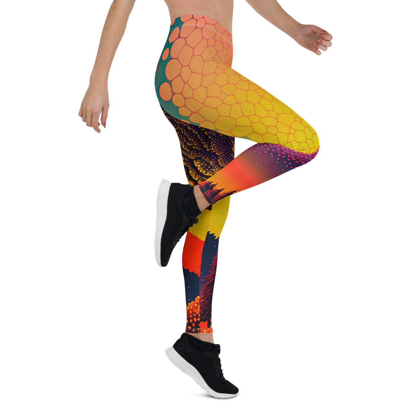 Berge und warme Farben - Punktkunst - Leggings (All-Over Print) berge xxx