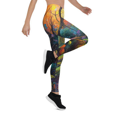 Wald und Wanderweg - Bunte, farbenfrohe Malerei - Leggings (All-Over Print) camping xxx