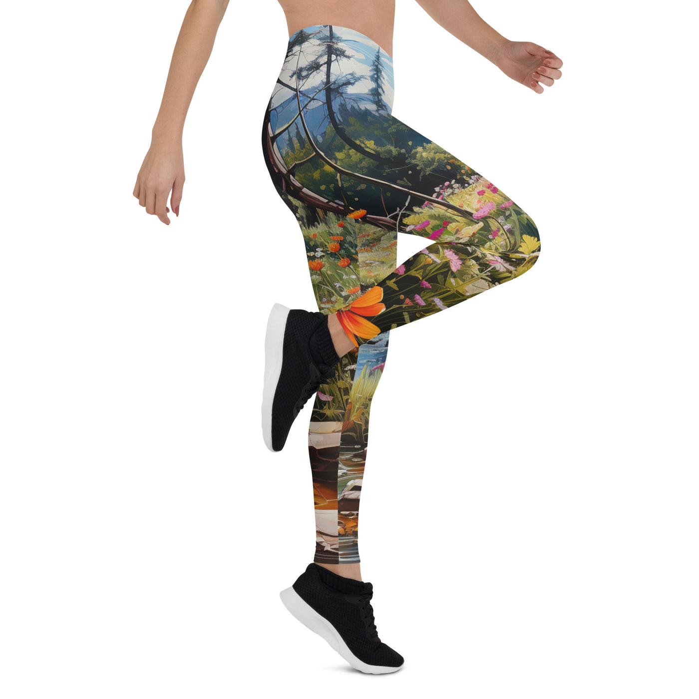 Berge, schöne Blumen und Bach im Wald - Leggings (All-Over Print) berge xxx