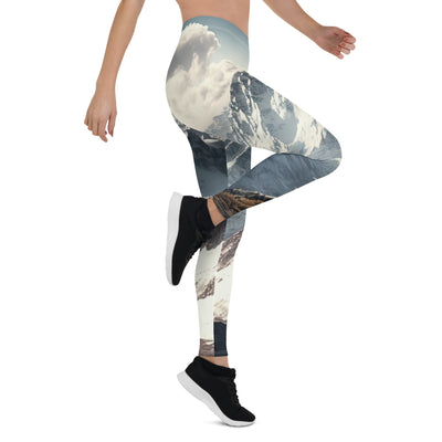 Wanderer auf Berg von hinten - Malerei - Leggings (All-Over Print) berge xxx