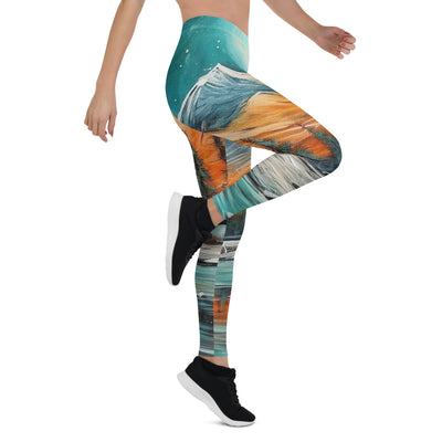 Berglandschaft und Zelte - Nachtstimmung - Landschaftsmalerei - Leggings (All-Over Print) camping xxx