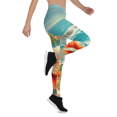 Blumen, Meer und Sonne - Malerei - Leggings (All-Over Print) camping xxx