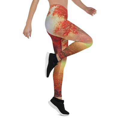 Wald im Herbst - Rote Herbstblätter - Leggings (All-Over Print) camping xxx