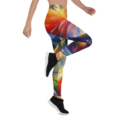 Alpen im Farbsturm mit erleuchtetem Wanderer - Abstrakt - Leggings (All-Over Print) wandern xxx yyy zzz