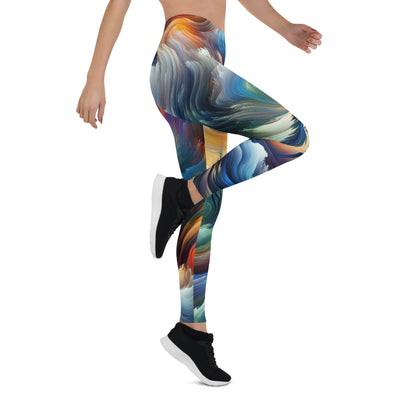 Alpen Abstraktgemälde mit Wolf Silhouette in lebhaften Farben (AN) - Leggings (All-Over Print) xxx yyy zzz