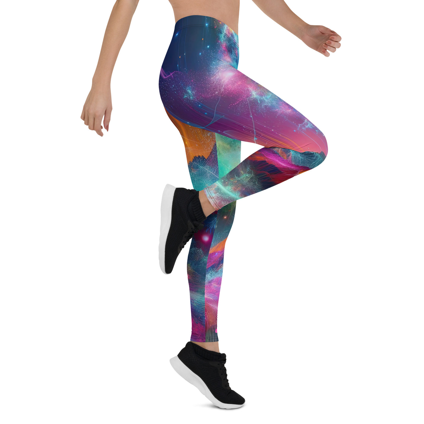 Alpen und Wolf: Lebendige Farben und schimmernde Lichtpartikel (AN) - Leggings (All-Over Print) xxx yyy zzz