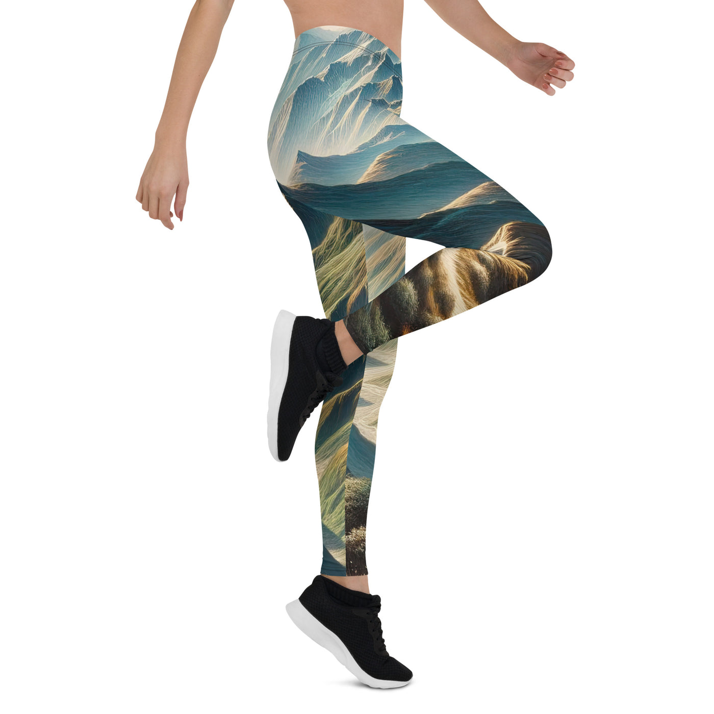 Berglandschaft: Acrylgemälde mit hervorgehobenem Pfad - Leggings (All-Over Print) berge xxx yyy zzz