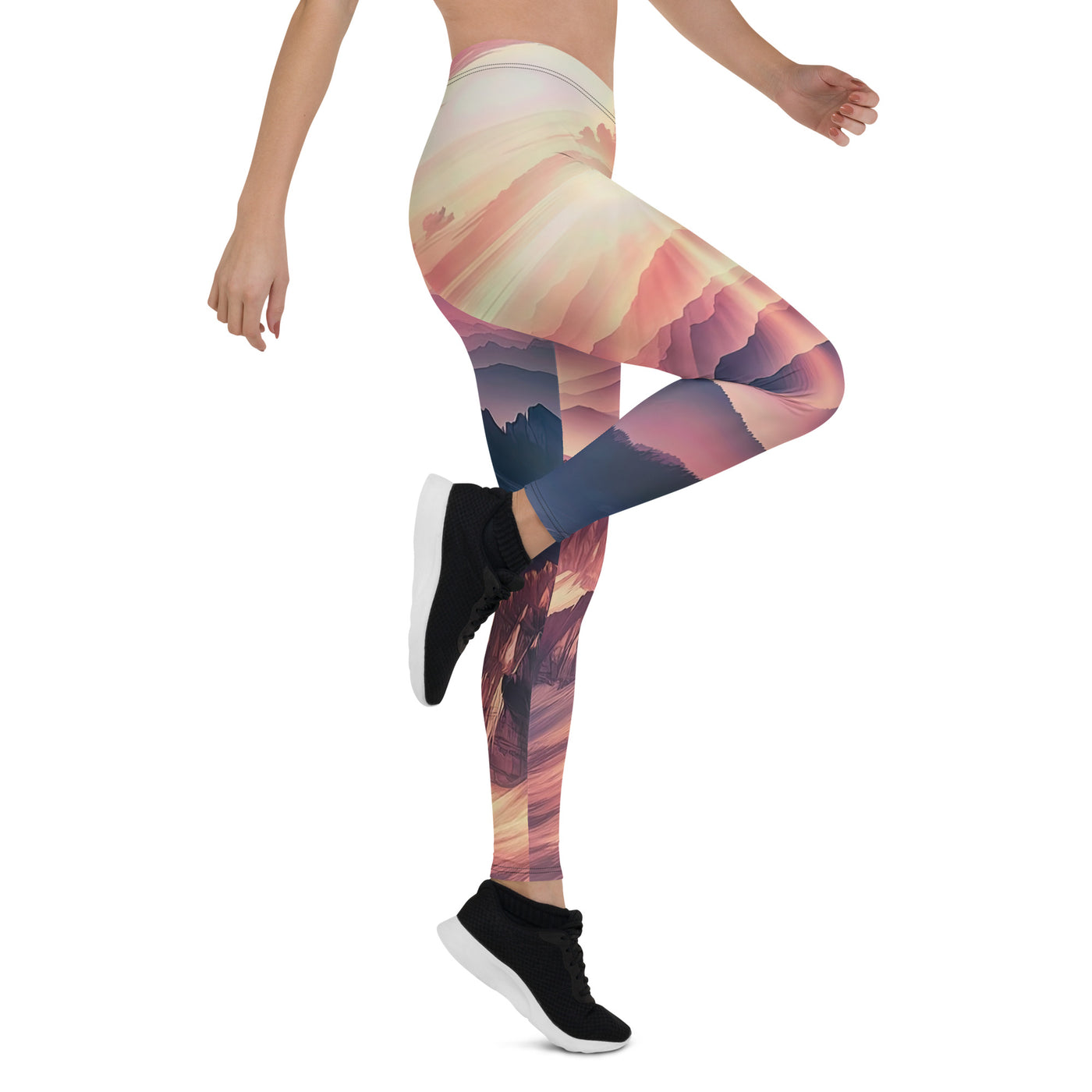 Schöne Berge bei Sonnenaufgang: Malerei in Pastelltönen - Leggings (All-Over Print) berge xxx yyy zzz