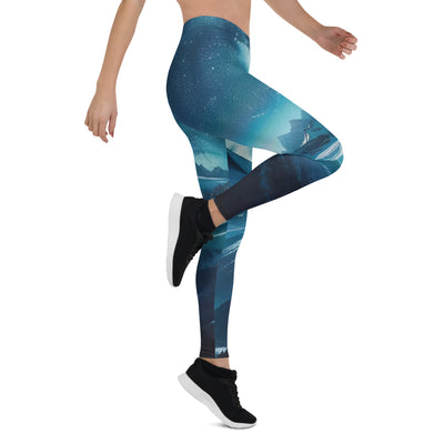 Winterabend in den Bergen: Digitale Kunst mit Sternenhimmel - Leggings (All-Over Print) berge xxx yyy zzz