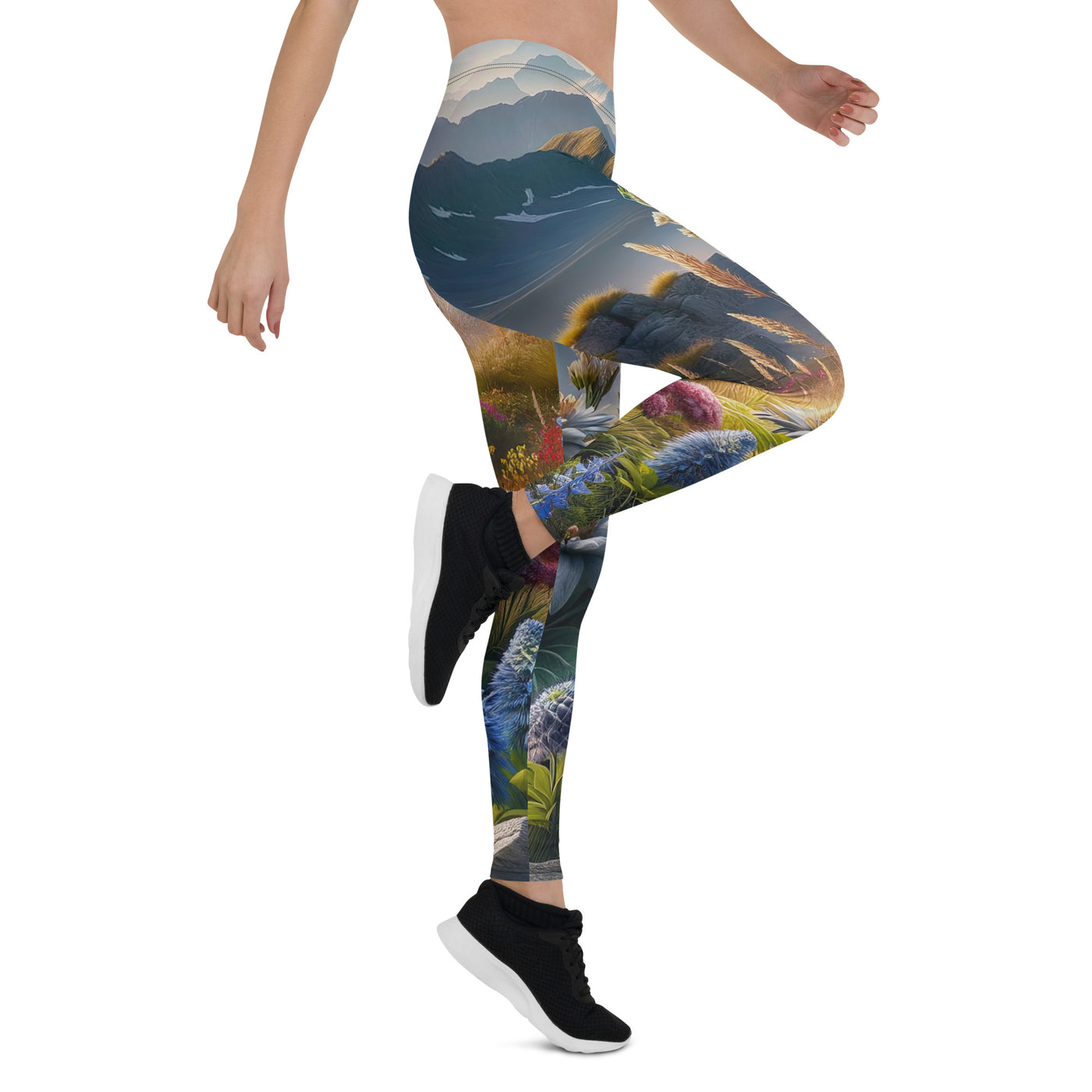 Alpine Flora: Digitales Kunstwerk mit lebendigen Blumen - Leggings (All-Over Print) berge xxx yyy zzz