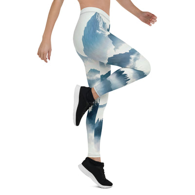 Nebeliger Alpenmorgen-Essenz, verdeckte Täler und Wälder - Leggings (All-Over Print) berge xxx yyy zzz