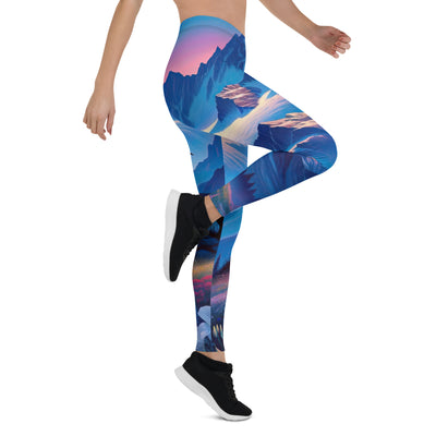 Steinbock bei Dämmerung in den Alpen, sonnengeküsste Schneegipfel - Leggings (All-Over Print) berge xxx yyy zzz