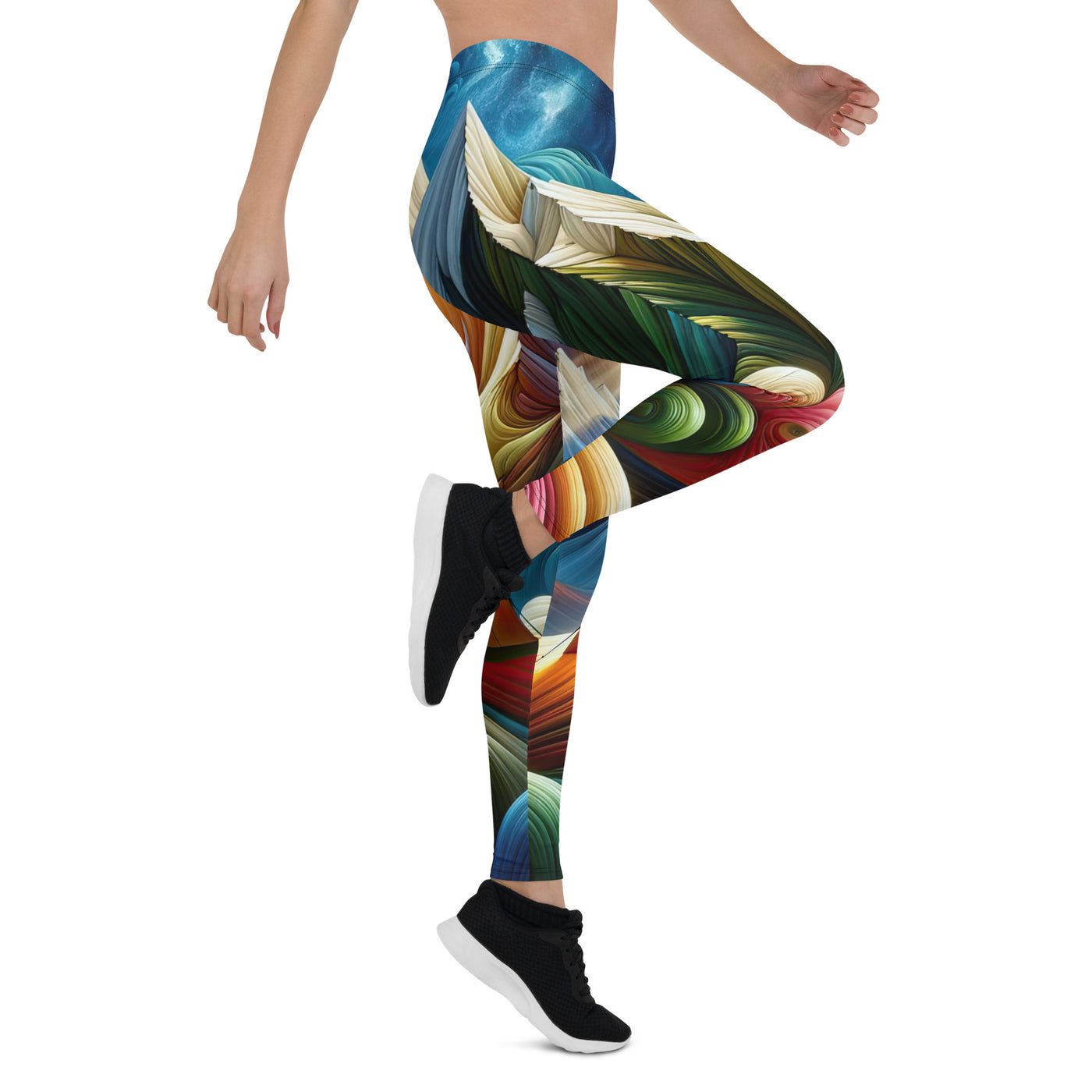 Abstrakte Bergwelt in lebendigen Farben mit Zelt - Leggings (All-Over Print) camping xxx yyy zzz