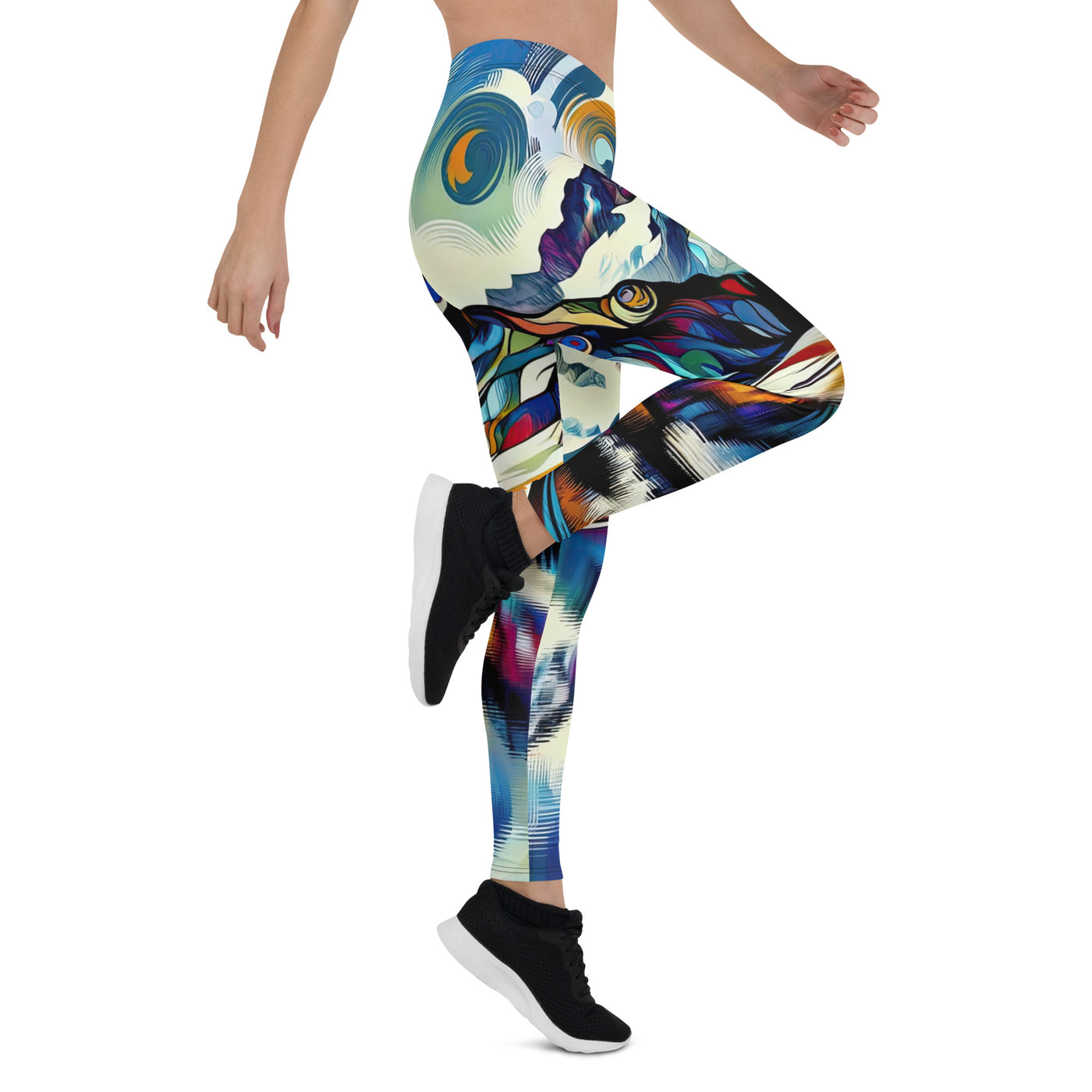 Alpensee im Zentrum eines abstrakt-expressionistischen Alpen-Kunstwerks - Leggings (All-Over Print) berge xxx yyy zzz