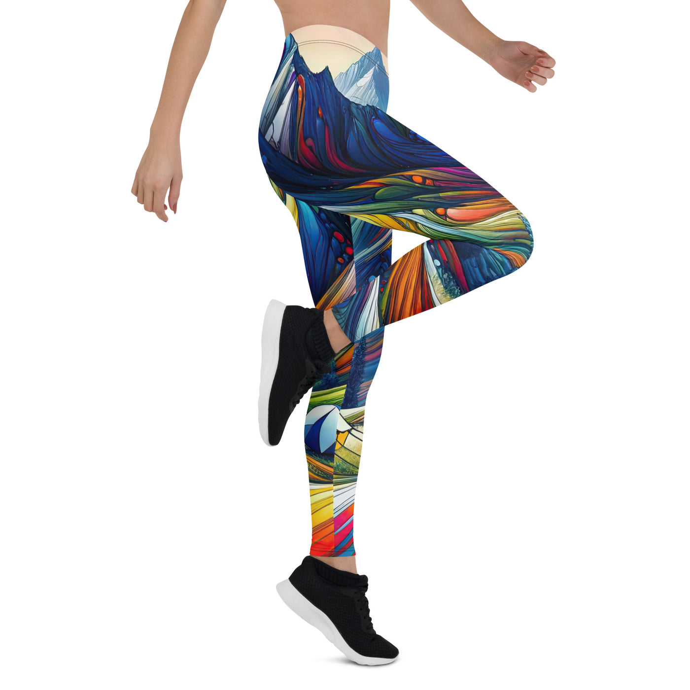 Surreale Alpen in abstrakten Farben, dynamische Formen der Landschaft - Leggings (All-Over Print) camping xxx yyy zzz