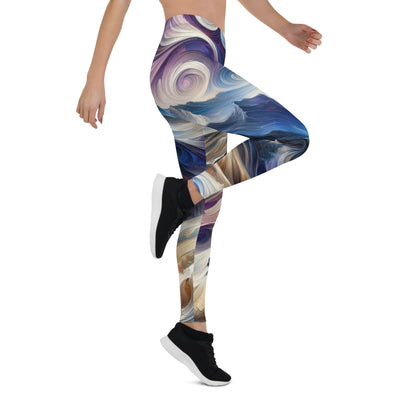 Ölgemälde der Alpen in abstraktem Expressionismus, wilde Naturdarstellung - Leggings (All-Over Print) berge xxx yyy zzz