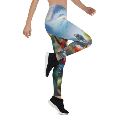 Ölgemälde einer Nahaufnahme von Alpenbeeren in satten Farben und zarten Texturen - Leggings (All-Over Print) wandern xxx yyy zzz