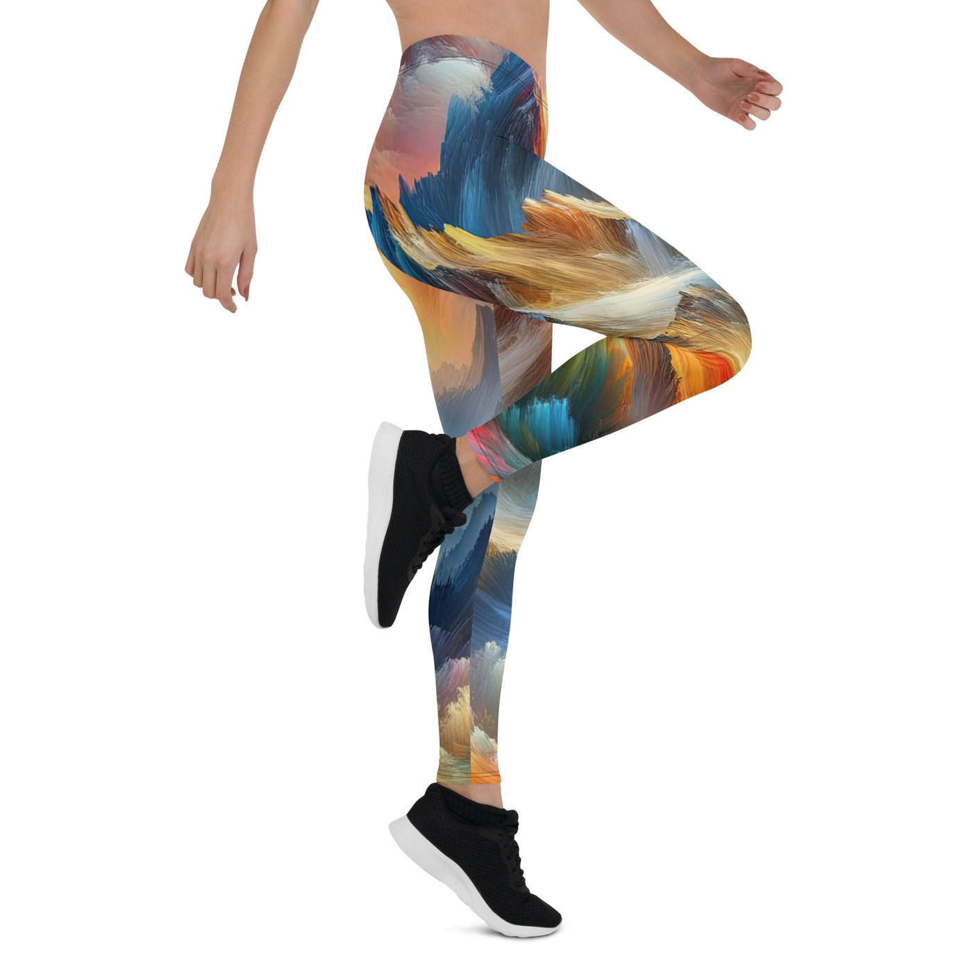 Lebendige abstrakte Alpendarstellung in populärem Kunststil - Leggings (All-Over Print) berge xxx yyy zzz