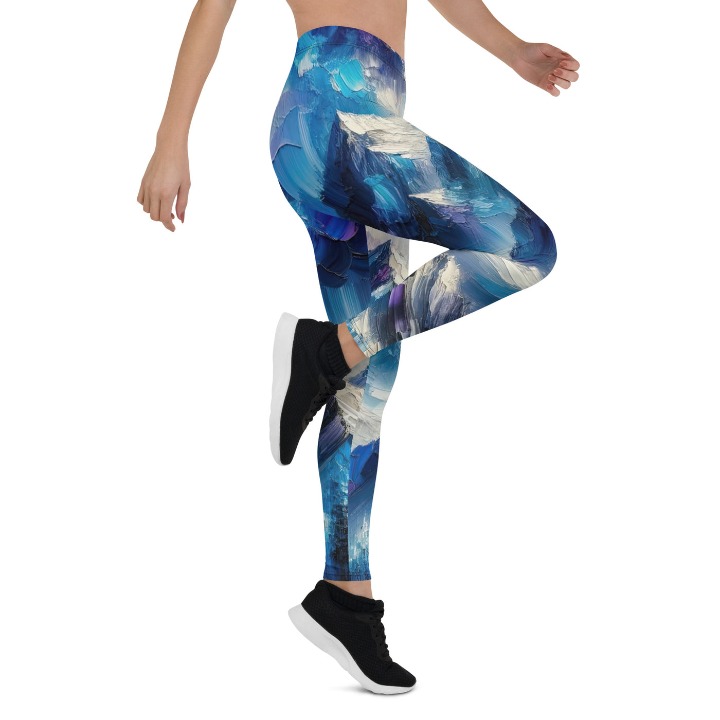 Alpenabstraktion mit dramatischem Himmel in Öl - Leggings (All-Over Print) berge xxx yyy zzz