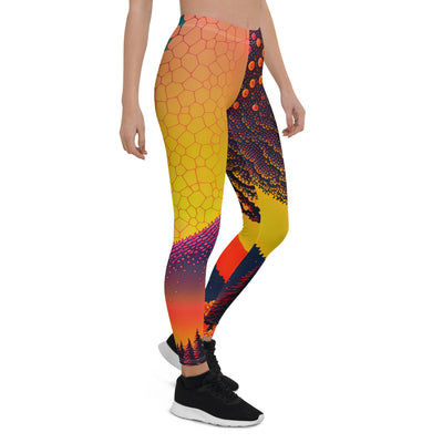 Berge und warme Farben - Punktkunst - Leggings (All-Over Print) berge xxx