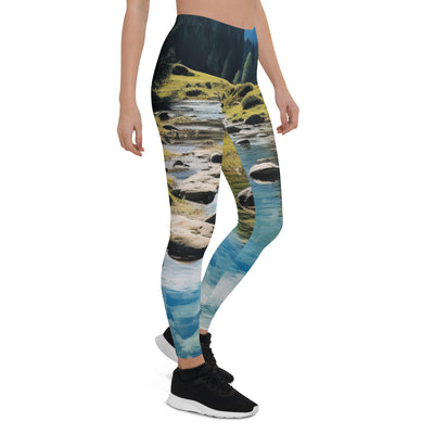 Österreichische Alpen und steiniger Bach - Leggings (All-Over Print) berge xxx