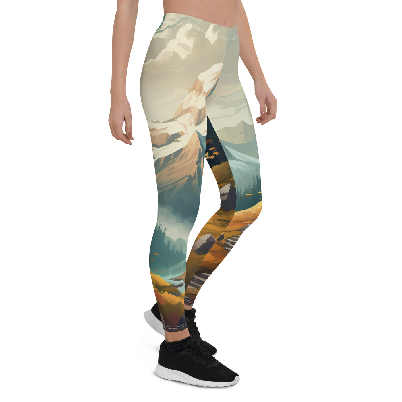 Berge, Wald und Wanderweg - Malerei - Leggings (All-Over Print) berge xxx