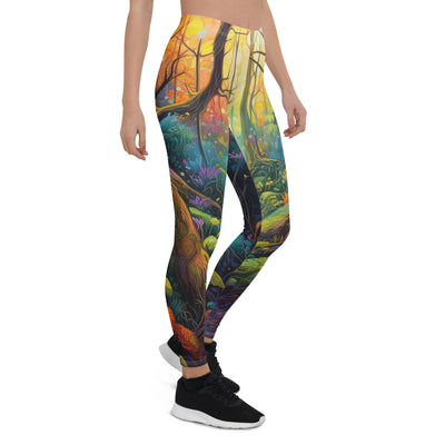 Wald und Wanderweg - Bunte, farbenfrohe Malerei - Leggings (All-Over Print) camping xxx