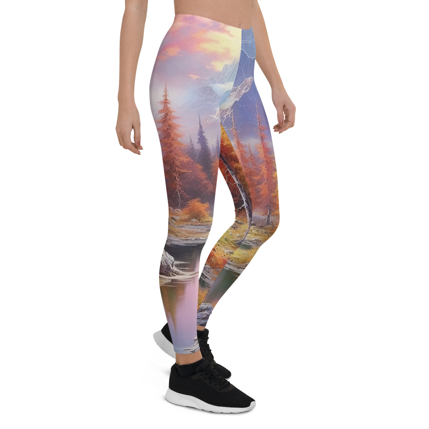 Landschaftsmalerei - Berge, Bäume, Bergsee und Herbstfarben - Leggings (All-Over Print) berge xxx