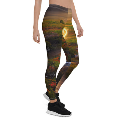 Landschaft mit wilder Atmosphäre - Malerei - Leggings (All-Over Print) berge xxx