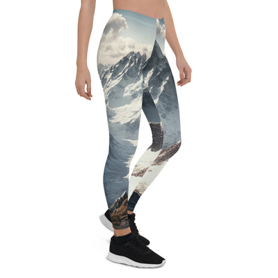 Wanderer auf Berg von hinten - Malerei - Leggings (All-Over Print) berge xxx