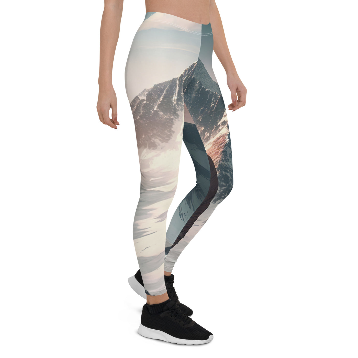 Wanderer von hinten vor einem Berg - Malerei - Leggings (All-Over Print) berge xxx