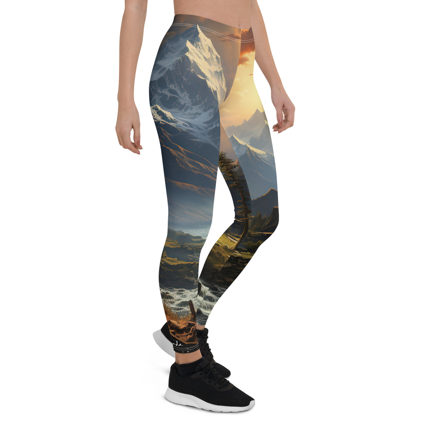 Berge, Sonne, steiniger Bach und Wolken - Epische Stimmung - Leggings (All-Over Print) berge xxx