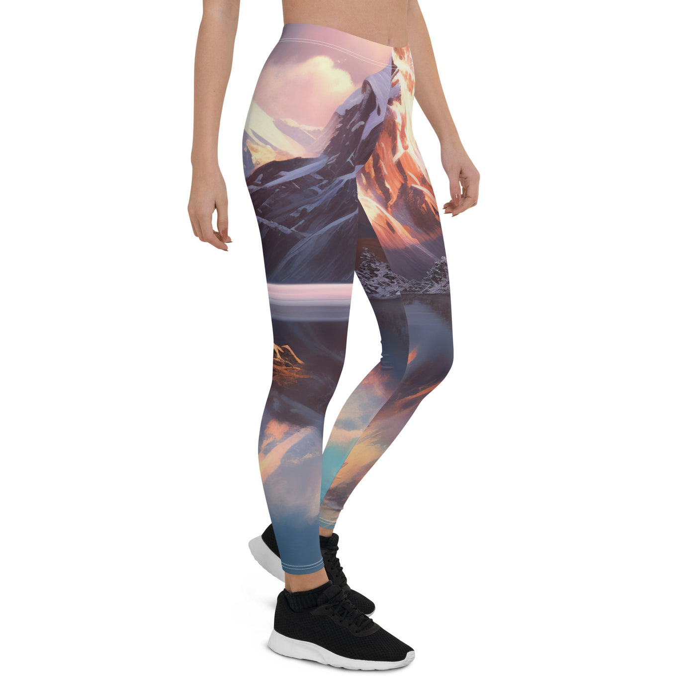 Berg und Bergsee - Landschaftsmalerei - Leggings (All-Over Print) berge xxx