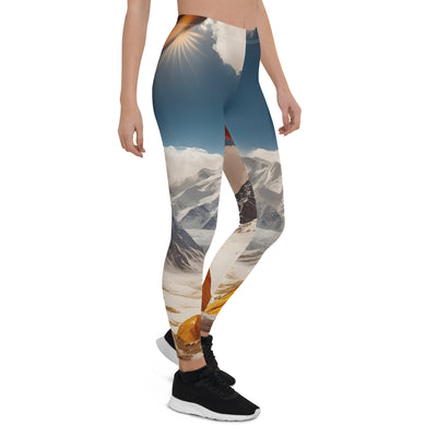 Foto aus dem Zelt - Berge und Zelte im Hintergrund - Tagesaufnahme - Leggings (All-Over Print) camping xxx