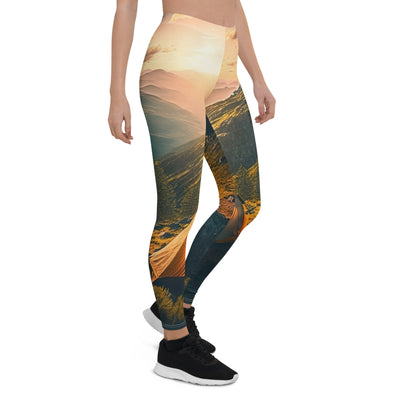 Zelt auf Berg im Sonnenaufgang - Landschafts - Leggings (All-Over Print) camping xxx