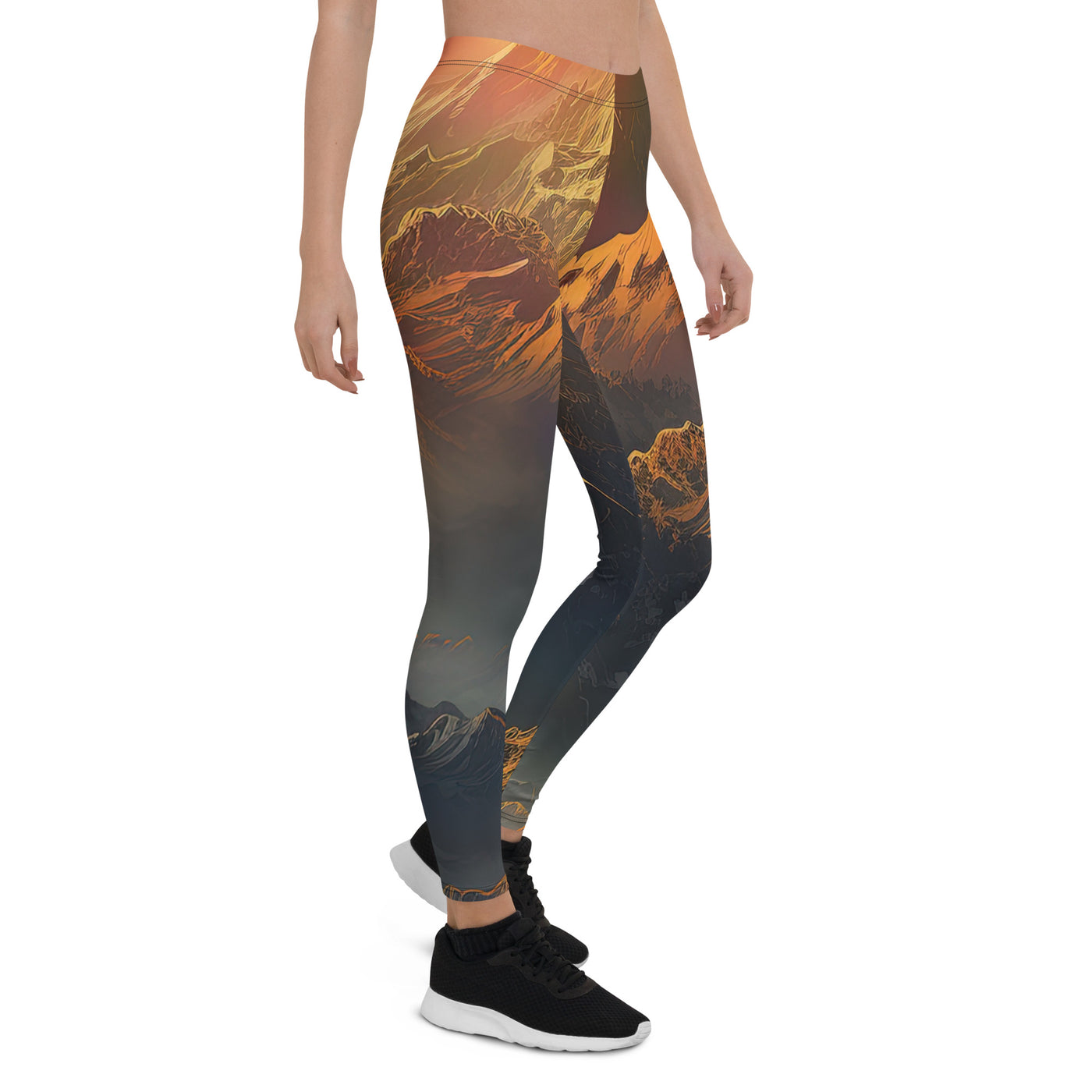 Wunderschöne Himalaya Gebirge im Nebel und Sonnenuntergang - Malerei - Leggings (All-Over Print) berge xxx