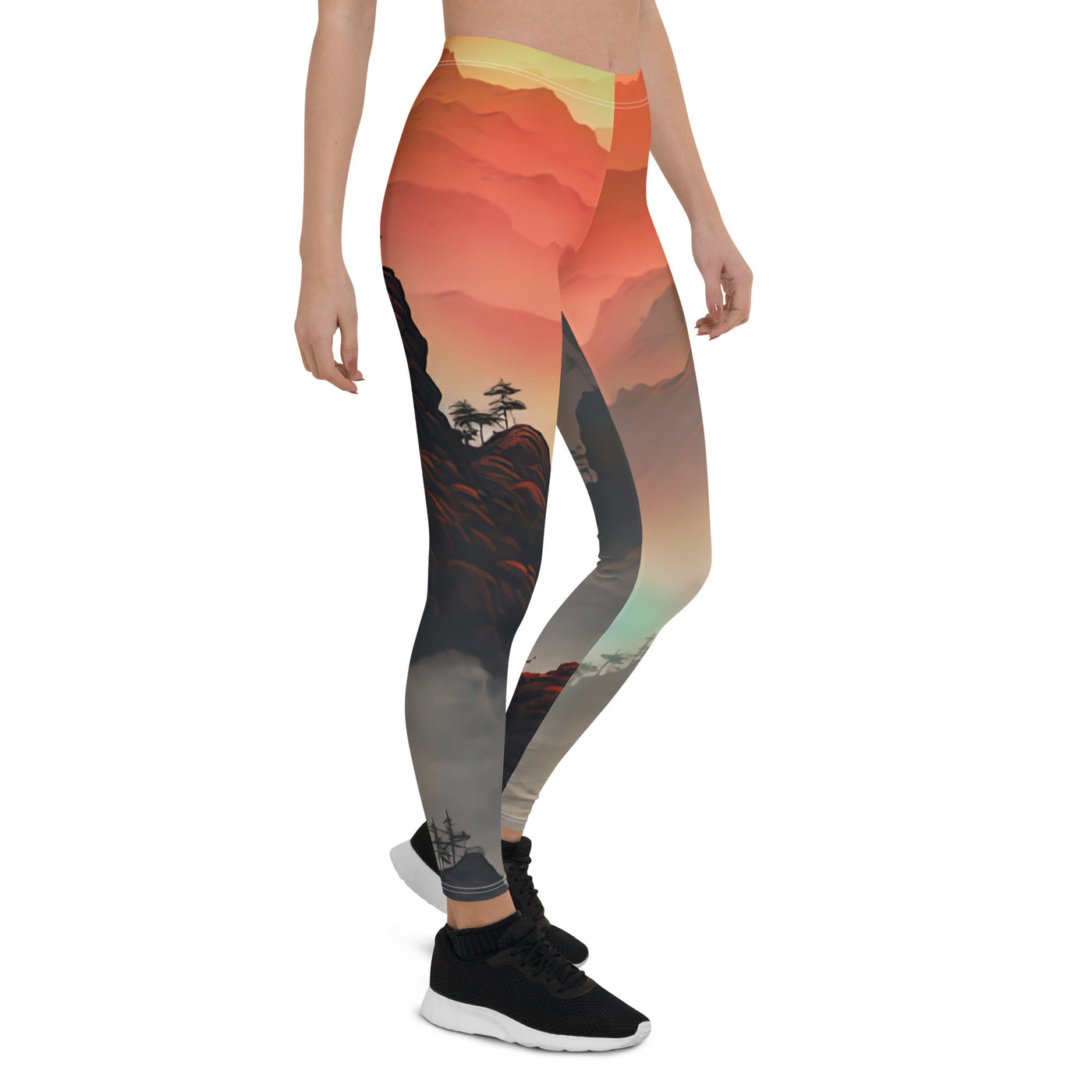 Gebirge, rote Farben und Nebel - Episches Kunstwerk - Leggings (All-Over Print) berge xxx