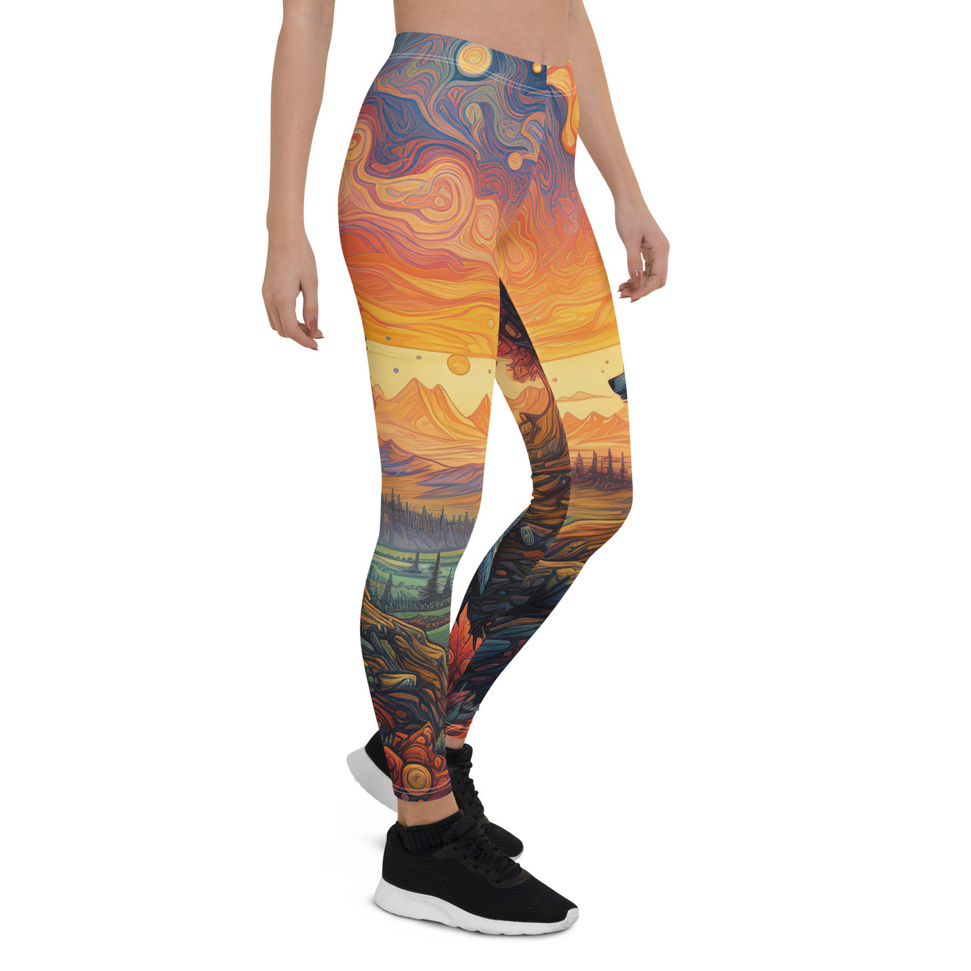 Hund auf Felsen - Epische bunte Landschaft - Malerei - Leggings (All-Over Print) camping xxx