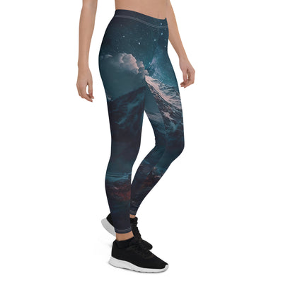 Zelt und Berg in der Nacht - Sterne am Himmel - Landschaftsmalerei - Leggings (All-Over Print) camping xxx