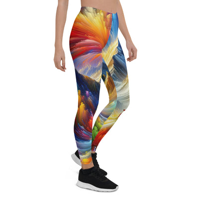 Alpen im Farbsturm mit erleuchtetem Wanderer - Abstrakt - Leggings (All-Over Print) wandern xxx yyy zzz