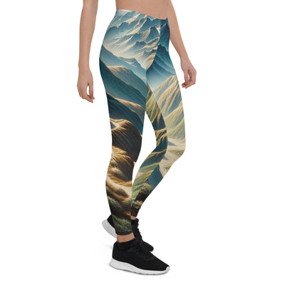 Berglandschaft: Acrylgemälde mit hervorgehobenem Pfad - Leggings (All-Over Print) berge xxx yyy zzz