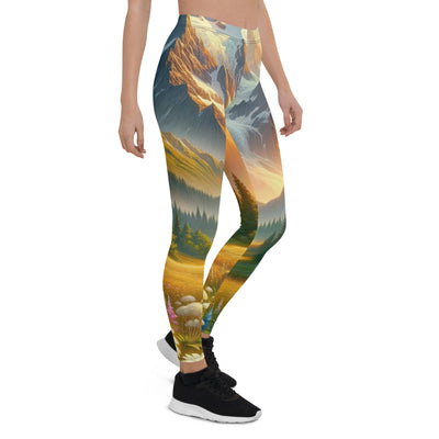 Heitere Alpenschönheit: Schneeberge und Wildblumenwiesen - Leggings (All-Over Print) berge xxx yyy zzz