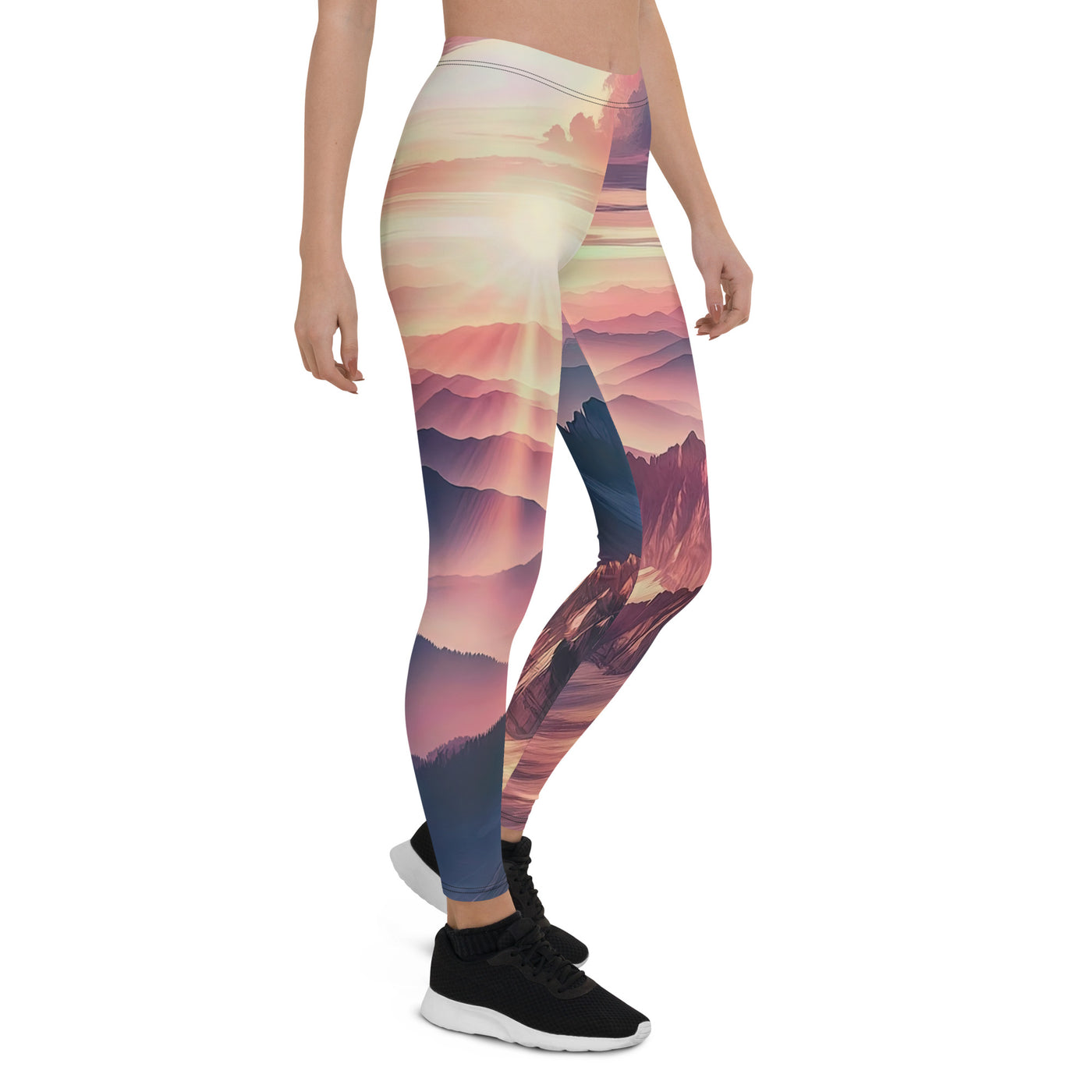 Schöne Berge bei Sonnenaufgang: Malerei in Pastelltönen - Leggings (All-Over Print) berge xxx yyy zzz