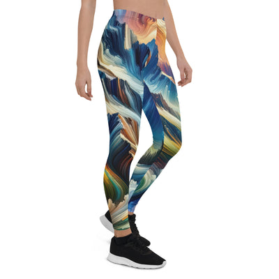 Abstrakte Kunst der Alpen mit lebendigen Farben und wirbelnden Mustern, majestätischen Gipfel und Täler - Leggings (All-Over Print) berge xxx yyy zzz