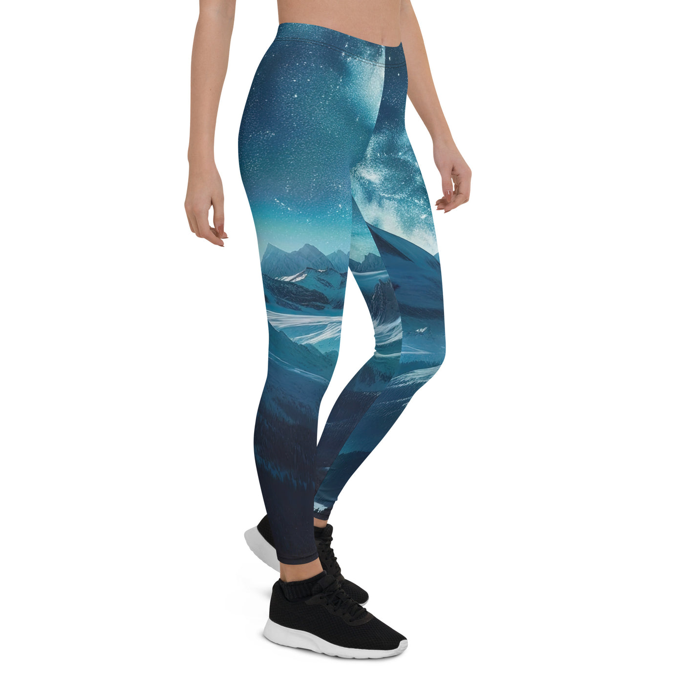 Winterabend in den Bergen: Digitale Kunst mit Sternenhimmel - Leggings (All-Over Print) berge xxx yyy zzz