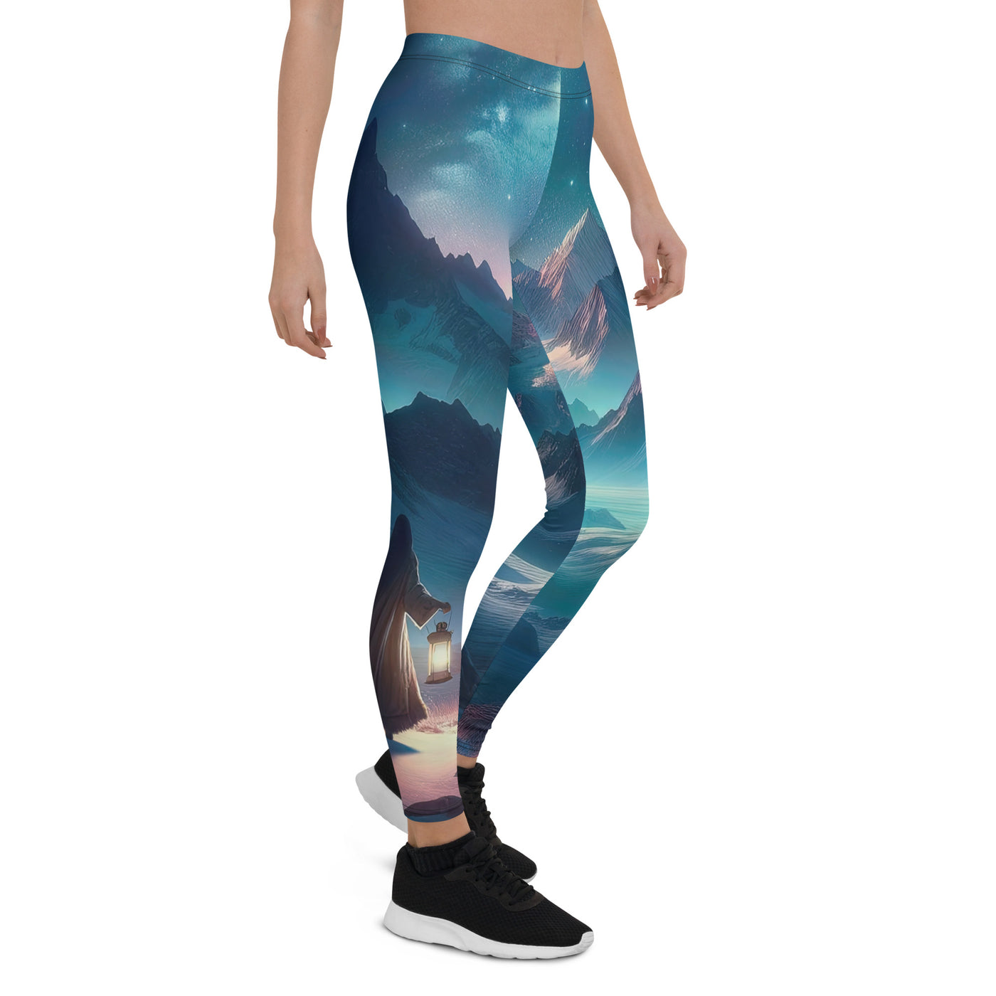 Stille Alpennacht: Digitale Kunst mit Gipfeln und Sternenteppich - Leggings (All-Over Print) wandern xxx yyy zzz