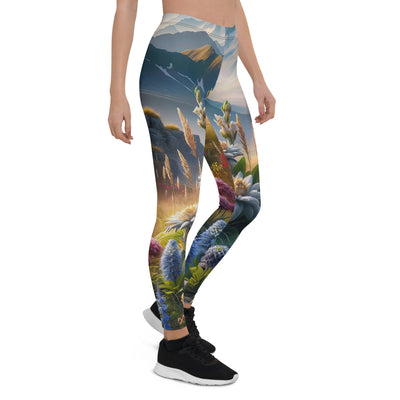 Alpine Flora: Digitales Kunstwerk mit lebendigen Blumen - Leggings (All-Over Print) berge xxx yyy zzz